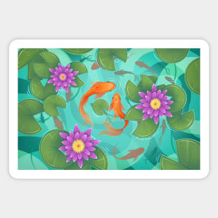 Summer Goldfish Pond Magnet